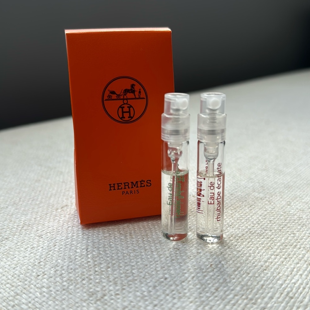 Hermes Parfums Eau de Rhubarbe ecarlate / Eau de basilic pourpre Set